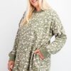 Plus Size Leopard Terry Knit Mini Dress – Faded Sage