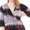 Tie Dye Wrap Romper – Plus Size, Black/Rust