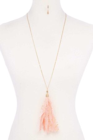 Tulle Tassel Necklace with Metallic Stars