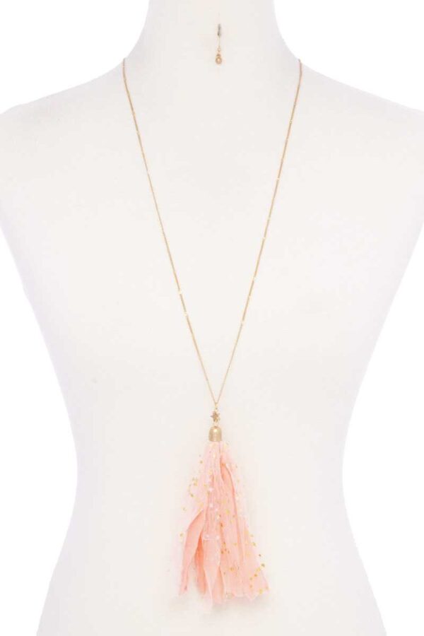 Tulle Tassel Necklace with Metallic Stars