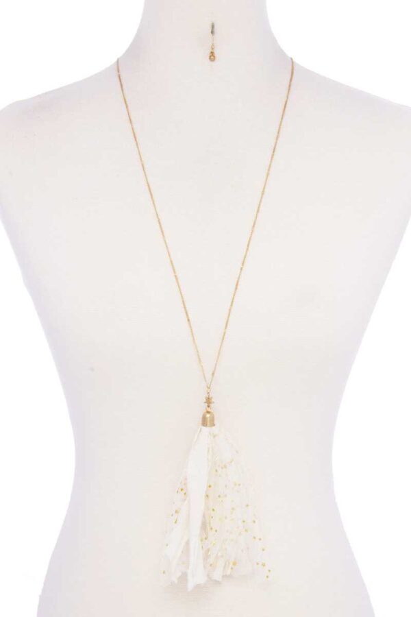 Tulle Tassel Necklace with Metallic Stars