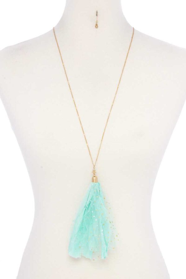 Tulle Tassel Necklace with Metallic Stars