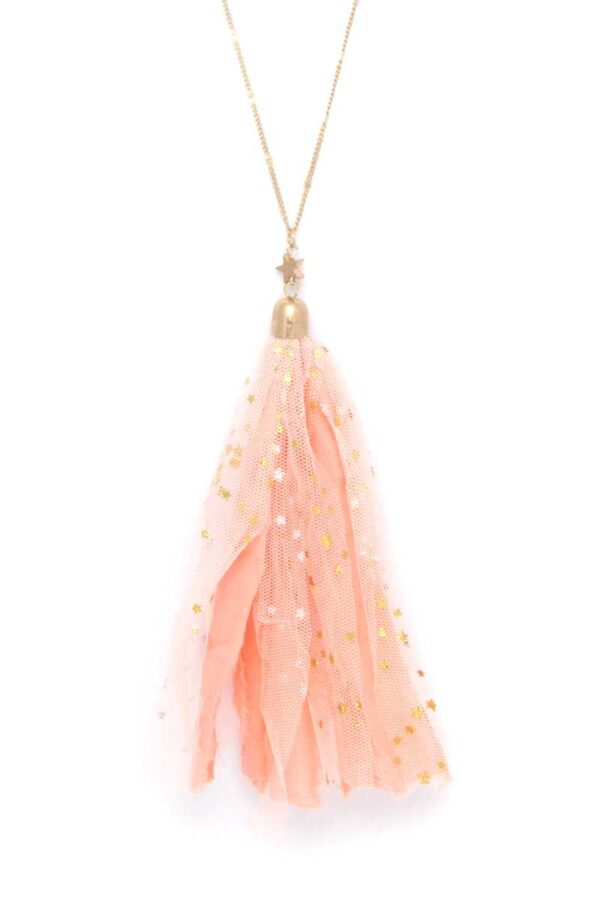 Tulle Tassel Necklace with Metallic Stars