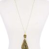 Checkered Fabric Tassel Necklace – Bohemian Accent