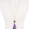 Checkered Fabric Tassel Necklace – Bohemian Accent