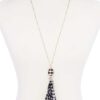 Checkered Fabric Tassel Necklace – Bohemian Accent