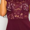 Floral Sheer Lace Combo Romper – Plum Lace Detail