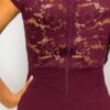 Floral Sheer Lace Combo Romper – Plum Lace Detail