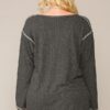 Plus Size Two-Tone Ribbed Tunic Top with Side Slits