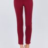 Textured Belted Long Pants – Burgundy Hue