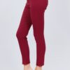 Textured Belted Long Pants – Burgundy Hue