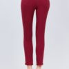 Textured Belted Long Pants – Burgundy Hue