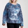 Plus Size French Terry Tie-Dye Raglan Top – Raw Hem