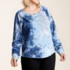 Plus Size Tie-Dye Raglan Button-Front Top – Denim