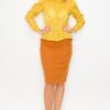 Organza Pleated Blouse – Long Sleeve in Mustard