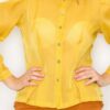 Organza Pleated Blouse – Long Sleeve in Mustard