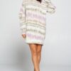 Brushed Terry Print Sweater Dress – Soft Knit