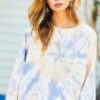 Tie-Dye Crop French Terry Pullover – Ash Blue/Sand