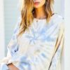 Tie-Dye Crop French Terry Pullover – Ash Blue/Sand