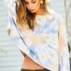 Tie-Dye Crop French Terry Pullover – Ash Blue/Sand