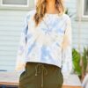 Tie-Dye Crop French Terry Pullover – Ash Blue/Sand