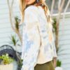 Tie-Dye Crop French Terry Pullover – Ash Blue/Sand