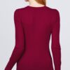 V-Neck Sweater with Rivet Buttons – Wine