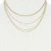 4-Layer Metal Necklace – Layered Chain, Gold or Rhodium