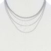 4-Layer Metal Necklace – Layered Chain, Gold or Rhodium