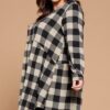 Soft Knit Buffalo Plaid Babydoll Tunic – Grey/Black