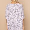 Leopard & Letter Print Knit V-Neck Top – Pink Smoke