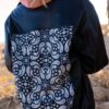 Faux Leather Jacket with Bandana-Print Back – Black