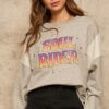 French Terry Graphic Sweatshirt with Batwing Sleeves – Heather Grey