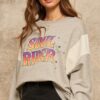 French Terry Graphic Sweatshirt with Batwing Sleeves – Heather Grey