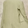 Relaxed Double-Breasted Woven Blazer – Pesto