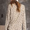 Leopard Print Garment Dye Loose-Fit Knit Top – Tan