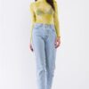 Neon Green Sheer Mesh Mock Neck Bodysuit