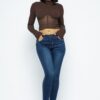 Knit Crop Top with Mesh Hem Detail – Chocolate