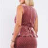 Plus Size Quilted Glitter Mini Dress with Bow – Mauve
