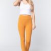 Ponte Long Pants with Waistband – Deep Mustard