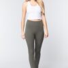 Long Ponte Pants with Waistband – New Olive