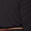 Ruched Long-Sleeve & Skirt Set – Black