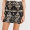 Sequence Pattern Mini Skirt with Wide Waistband
