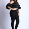 Puff Sleeve Hoodie Set – Black (Made in U.S.A.)