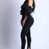 Puff Sleeve Hoodie Set – Black (Made in U.S.A.)