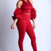 Burgundy Puff Sleeve Hoodie Set – Made in U.S.A.
