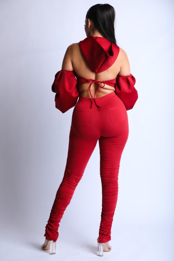Burgundy Puff Sleeve Hoodie Set – Made in U.S.A.
