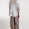 Tie-Dye Ribbed Button-Front Top with Round Hem