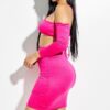 Halter Top & Off-Shoulder Skirt 2-Piece Set – Fuchsia