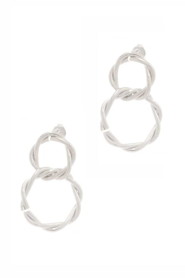 Double Twist Dangle Stud Earrings – Gold or Rhodium